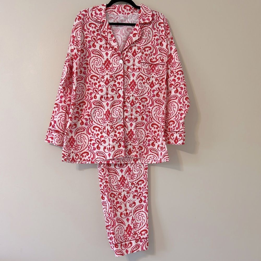 Kelly’s Kids Red & White Pajama Set Size Woman’s Large 100% Cotton